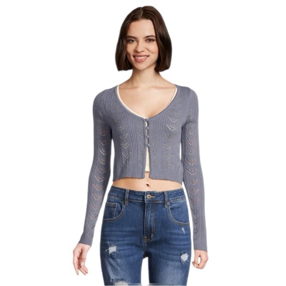 Aeropostale Sweaters - Aeropostale - NWT Cropped Crochet Cardigan Sz L